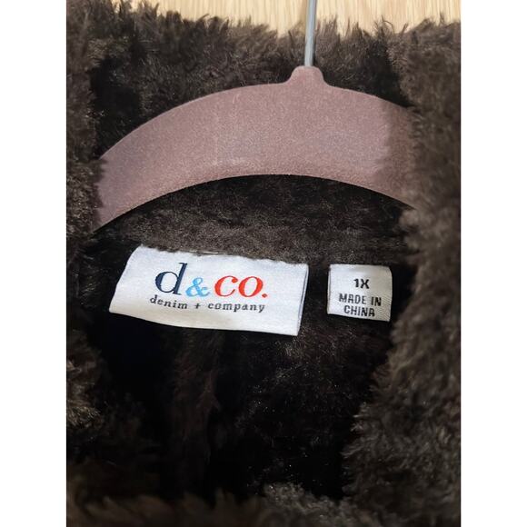 Style & Co Hunter Green suede look fur lined vest with hidden Snap buttons/ Size - Picture 8 of 12